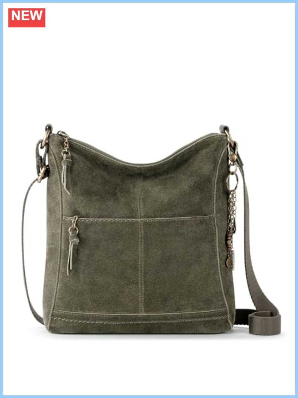 The Sak Lucia Leather Crossbody Purse Zipper Adjustable Strap
